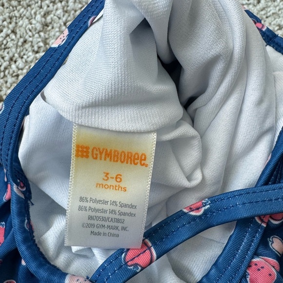 Baby Girls’ Bathing suit Navy Blue Heart Print Ruffle One-Piece Swimsuit 3-6 mo - Picture 7 of 8